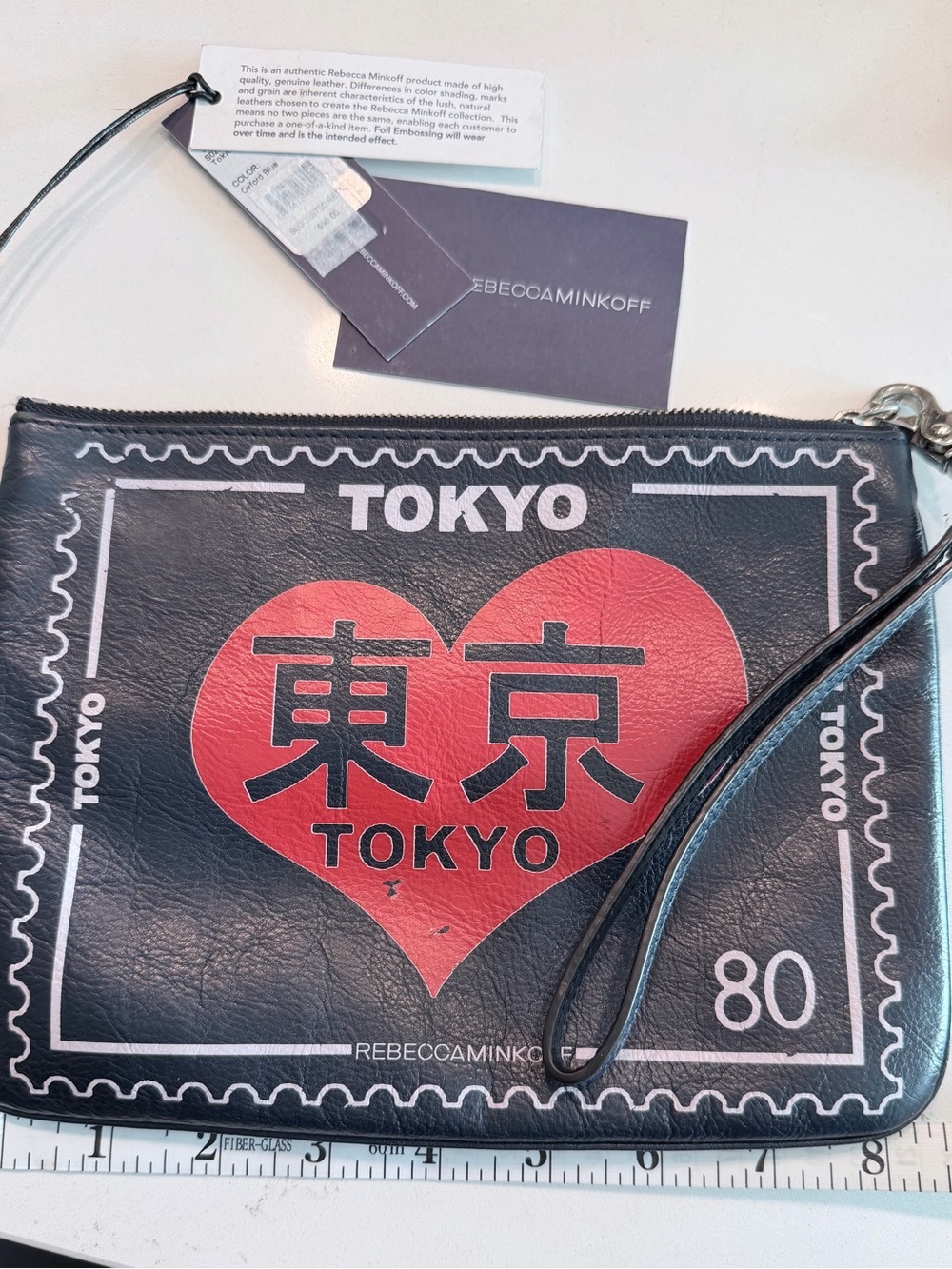 Rebecca Minkoff Tokyo Heart Zip Wristlet - Navy & Red